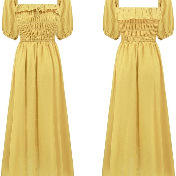 Women Summer Half Sleeve Cotton Ruffled Vintage - Picture 4 of 4